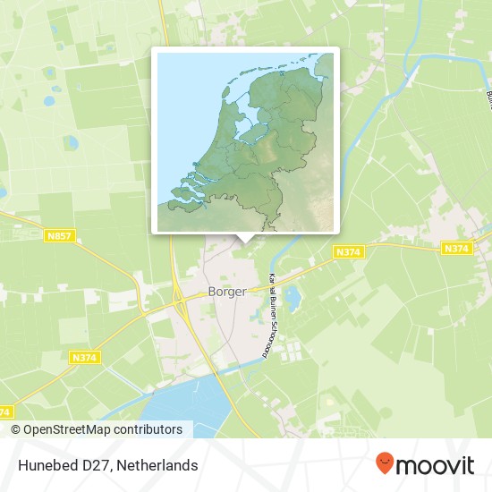 Hunebed D27 kaart