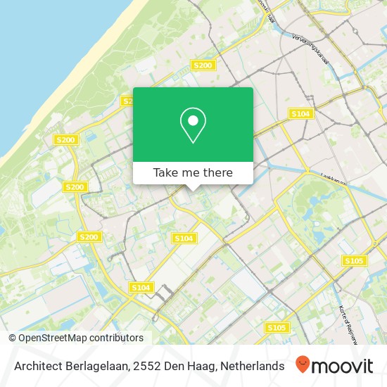 Architect Berlagelaan, 2552 Den Haag kaart