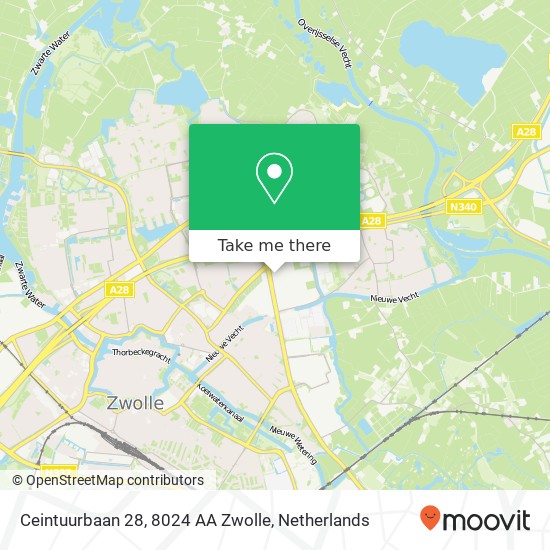 Ceintuurbaan 28, 8024 AA Zwolle kaart