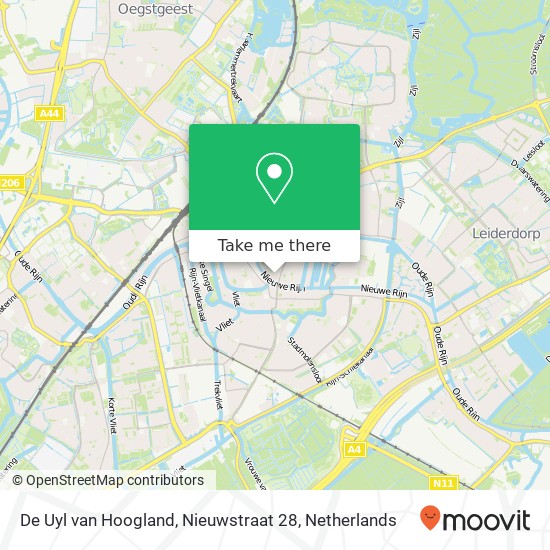 De Uyl van Hoogland, Nieuwstraat 28 kaart