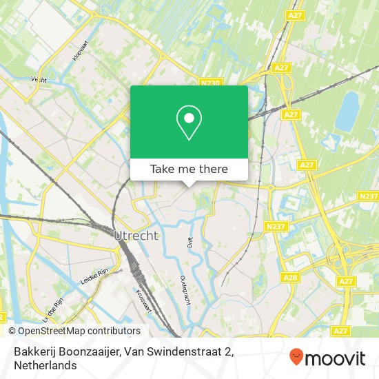 Bakkerij Boonzaaijer, Van Swindenstraat 2 kaart