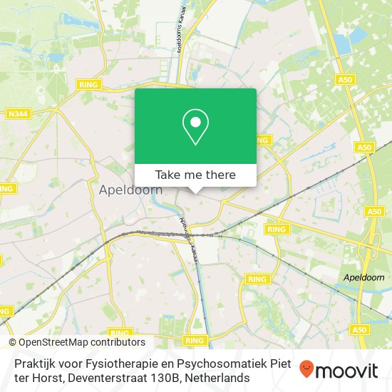 Praktijk voor Fysiotherapie en Psychosomatiek Piet ter Horst, Deventerstraat 130B kaart