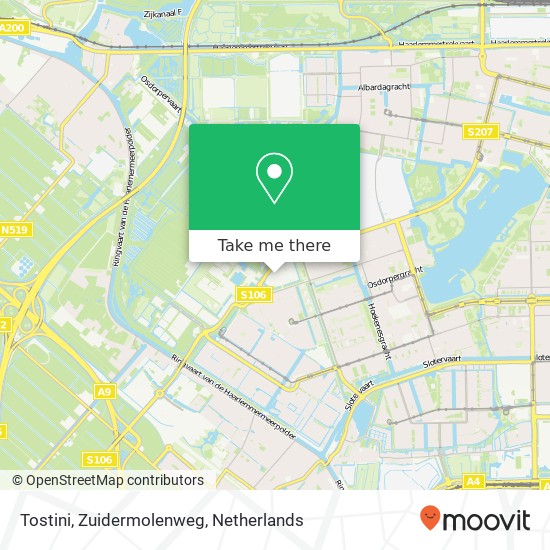 Tostini, Zuidermolenweg kaart