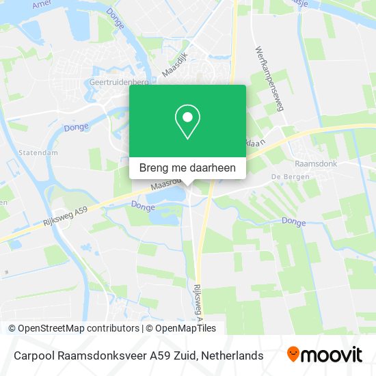 Carpool Raamsdonksveer A59 Zuid kaart