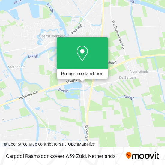 Carpool Raamsdonksveer A59 Zuid kaart