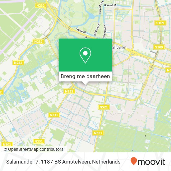 Salamander 7, 1187 BS Amstelveen kaart