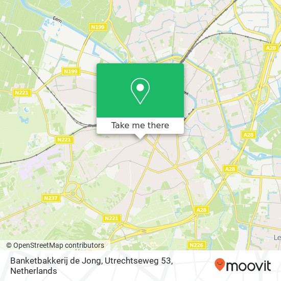 Banketbakkerij de Jong, Utrechtseweg 53 kaart