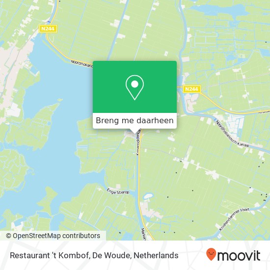 Restaurant 't Kombof, De Woude, Woude 32 kaart