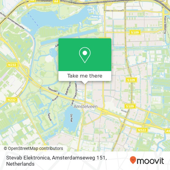 Stevab Elektronica, Amsterdamseweg 151 kaart