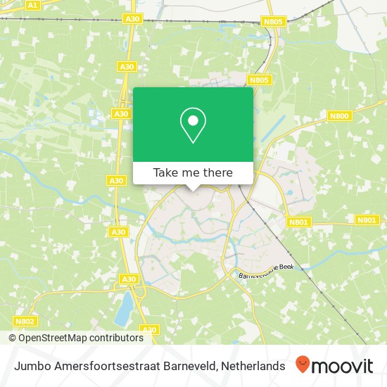 Jumbo Amersfoortsestraat Barneveld, Amersfoortsestraat 70 kaart