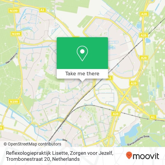 Reflexologiepraktijk Lisette, Zorgen voor Jezelf, Trombonestraat 20 kaart