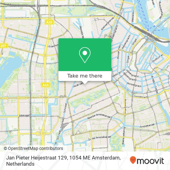 Jan Pieter Heijestraat 129, 1054 ME Amsterdam kaart