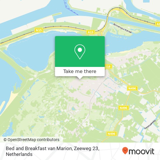 Bed and Breakfast van Marion, Zeeweg 23 kaart