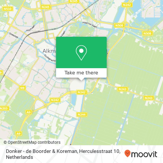 Donker - de Boorder & Koreman, Herculesstraat 10 kaart