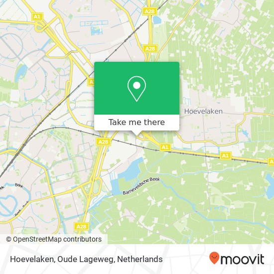 Hoevelaken, Oude Lageweg kaart