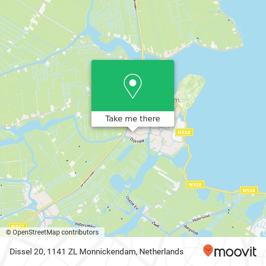 Dissel 20, 1141 ZL Monnickendam kaart