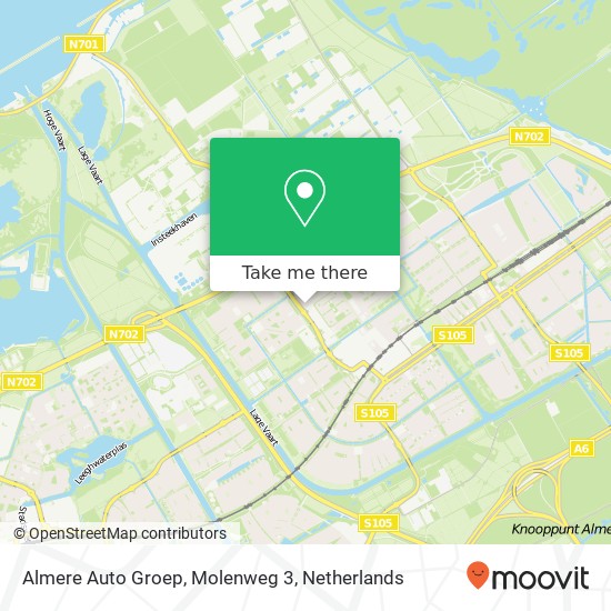 Almere Auto Groep, Molenweg 3 kaart