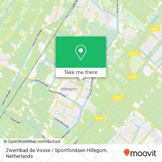 Zwembad de Vosse / Sportfondsen Hillegom, Vosselaan 152 kaart