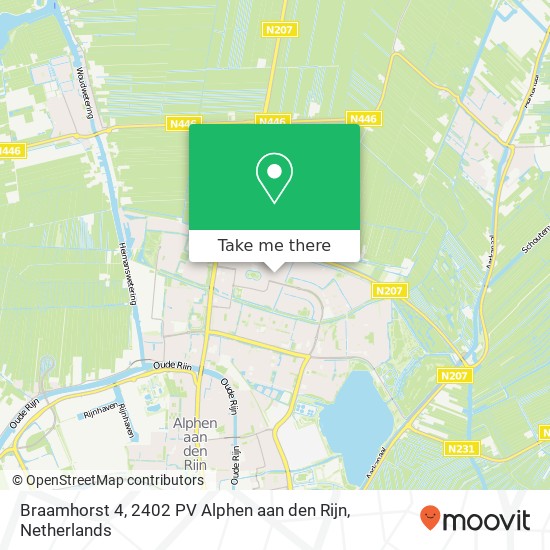 Braamhorst 4, 2402 PV Alphen aan den Rijn kaart