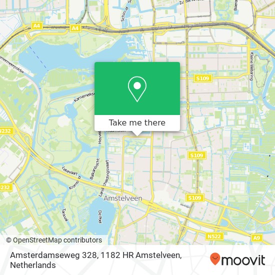 Amsterdamseweg 328, 1182 HR Amstelveen kaart