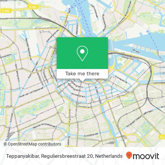 Teppanyakibar, Reguliersbreestraat 20 kaart