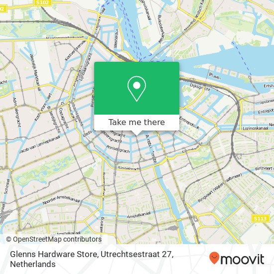 Glenns Hardware Store, Utrechtsestraat 27 kaart