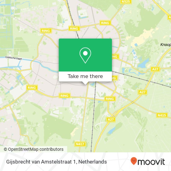 Gijsbrecht van Amstelstraat 1, 1213 CG Hilversum kaart