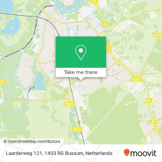 Laarderweg 121, 1403 RG Bussum kaart