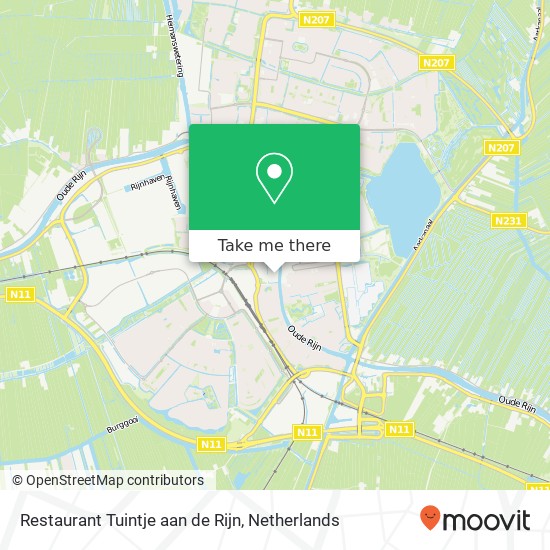 Restaurant Tuintje aan de Rijn kaart