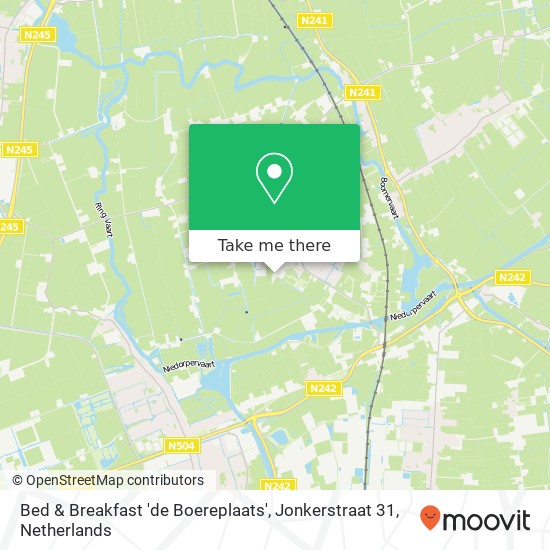 Bed & Breakfast 'de Boereplaats', Jonkerstraat 31 kaart