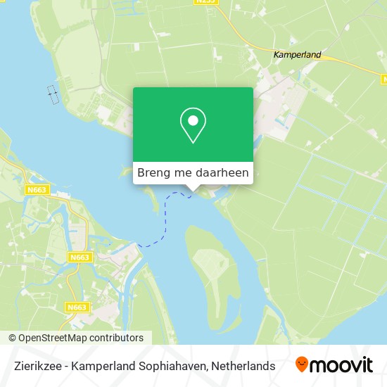 Zierikzee - Kamperland Sophiahaven kaart
