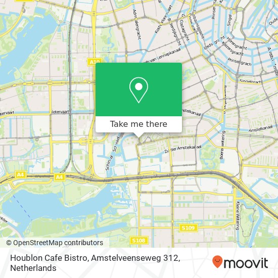 Houblon Cafe Bistro, Amstelveenseweg 312 kaart