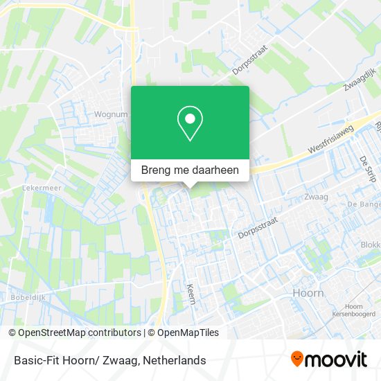 Basic-Fit Hoorn/ Zwaag kaart