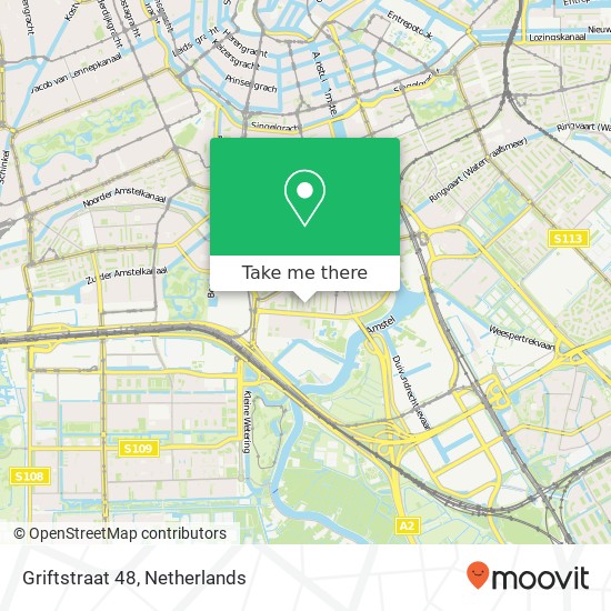 Griftstraat 48, 1079 ZE Amsterdam kaart