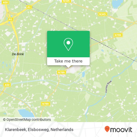 Klarenbeek, Elsbosweg kaart