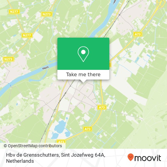 Hbv de Grensschutters, Sint Jozefweg 64A kaart