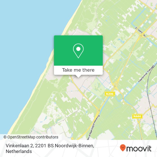 Vinkenlaan 2, 2201 BS Noordwijk-Binnen kaart