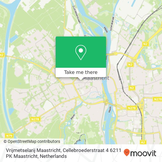 Vrijmetselarij Maastricht, Cellebroederstraat 4 6211 PK Maastricht kaart