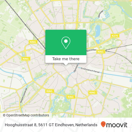 Hooghuisstraat 8, 5611 GT Eindhoven kaart