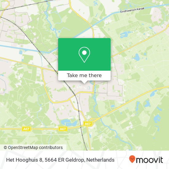 Het Hooghuis 8, 5664 ER Geldrop kaart