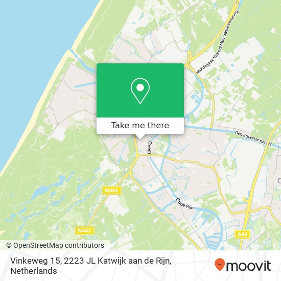 Vinkeweg 15, 2223 JL Katwijk aan de Rijn kaart