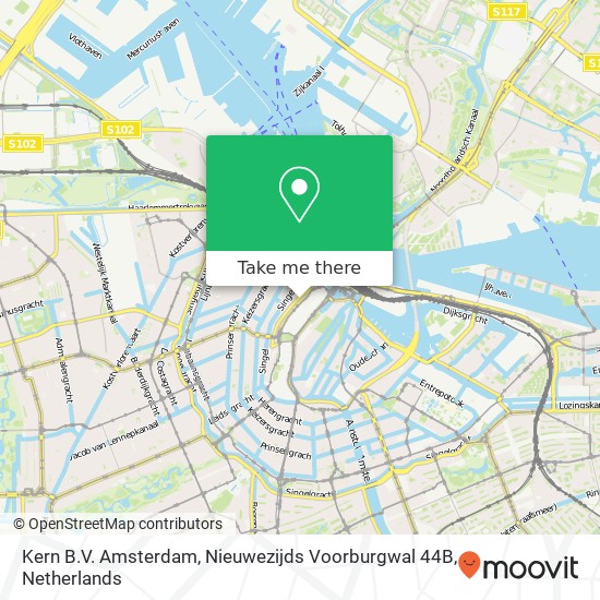 Kern B.V. Amsterdam, Nieuwezijds Voorburgwal 44B kaart