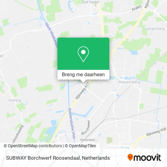 SUBWAY Borchwerf Roosendaal kaart