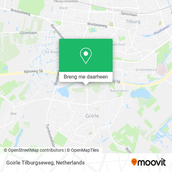 Goirle Tilburgseweg kaart