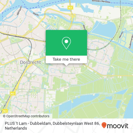 PLUS 't Lam - Dubbeldam, Dubbelsteynlaan West 86 kaart