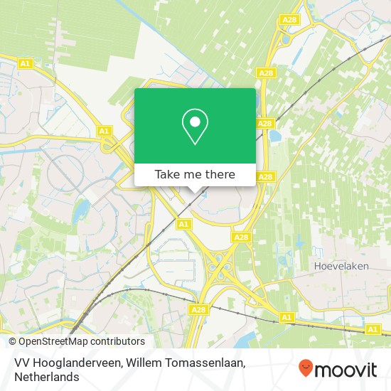 VV Hooglanderveen, Willem Tomassenlaan kaart