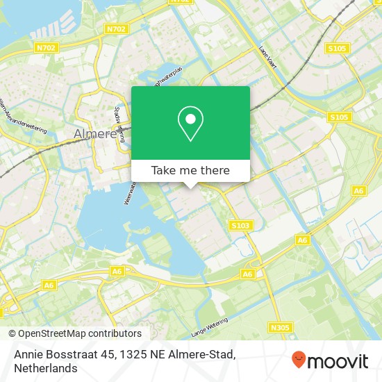 Annie Bosstraat 45, 1325 NE Almere-Stad kaart
