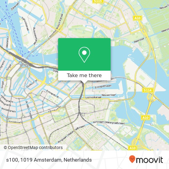 s100, 1019 Amsterdam kaart