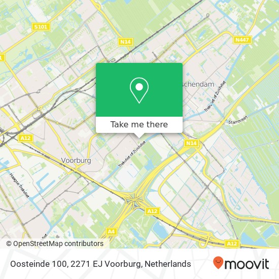 Oosteinde 100, 2271 EJ Voorburg kaart