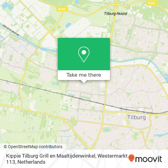 Kippie Tilburg Grill en Maaltijdenwinkel, Westermarkt 113 kaart